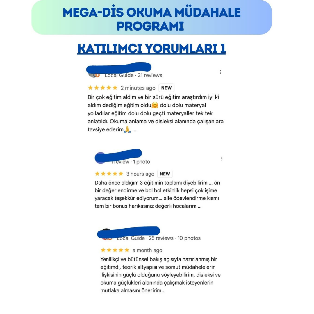 MeGa-DİS Planlanmış Okuma Müdahale Programı Uygulayıcı Eğitimi
