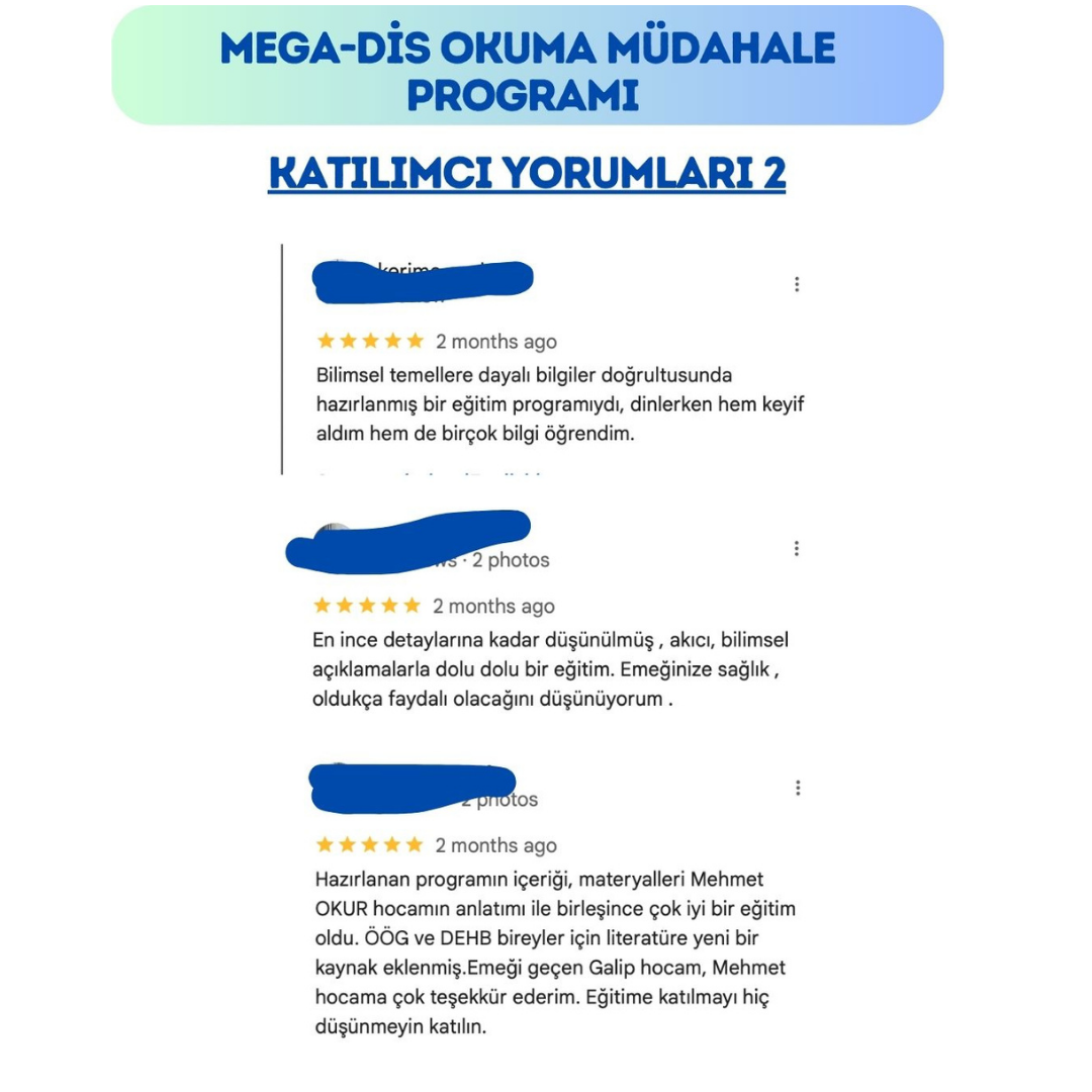 MeGa-DİS Planlanmış Okuma Müdahale Programı Uygulayıcı Eğitimi