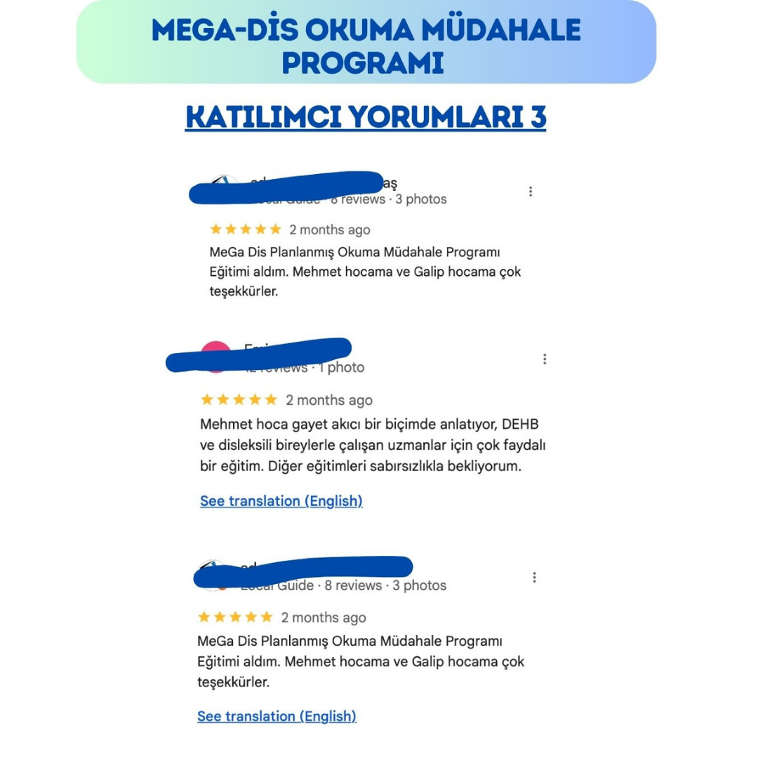 MeGa-DİS Planlanmış Okuma Müdahale Programı Uygulayıcı Eğitimi