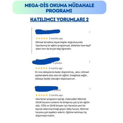 MeGa-DİS Planlanmış Okuma Müdahale Programı Uygulayıcı Eğitimi